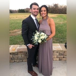 Azazi Landry dress in hazelnut. Bridesmaid dress